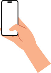 hand holding blank screen smartphone illustration