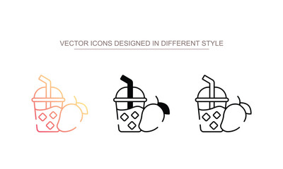 Mango Drink icon design with white background stock illustration