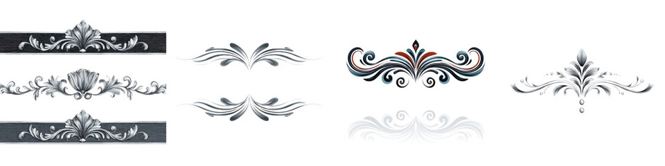 Fototapeta premium Decorative flourish patterns and ornaments