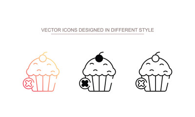 No Sweet Food icon design with white background stock illustration