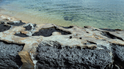 Volcanic structural ocean coast, texture