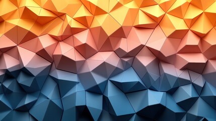 Obraz premium Abstract geometric background with vibrant color gradients. Complex polygonal shapes create a dynamic and textured surface
