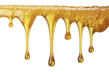 honey drips on white background.