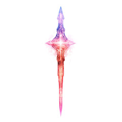 A Glowing Plasma Core Arrow with Pulsar Beams Neutr Isolated on Transparent Background