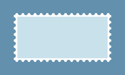 Perforated Rectangle Postage Stamp Blue Icon