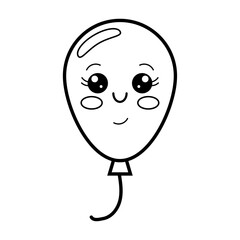 A happy smiling cartoon character in a balloon 