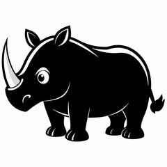 rhino cartoon coloring page