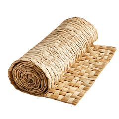 Minimalist Woven Straw Beach Mat with a Refined Design Isolated on Transparent Background