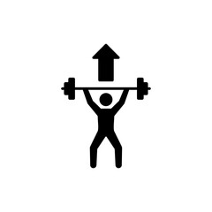 Weightlifting Icon with Up Arrow for Strength and Power