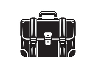 Fototapeta premium Briefcase Icon. Briefcase Silhouette Black Vector White Background Illustration