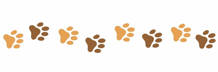 Silhouette of paw prints on white background	