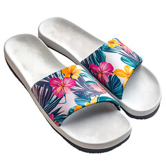 Trendy Slip On Beach Sandals With An Athletic Design Isolated on Transparent Background
