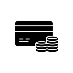Credit Card and Stack of Coins Financial Icon