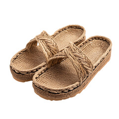 Boho Chic Espadrille Sandals with Handcrafted Woven Isolated on Transparent Background