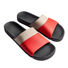 Trendy Slip On Beach Sandals with an Ergonomic Desi Isolated on Transparent Background