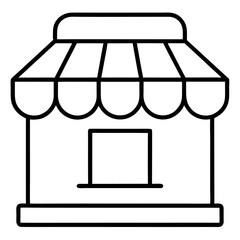 Marketplace line art icon on white background.