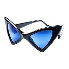 Futuristic Cat Eye Sunglasses with Bold Angular Frame Isolated on Transparent Background