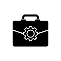 Briefcase with Gear Symbol Representing Productivity and Business Success