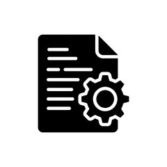 Document with Gear Symbol Representing Task Planning and Business Strategy