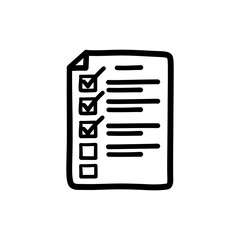 Doodle Checklist Icon Representing Task Planning and Completion