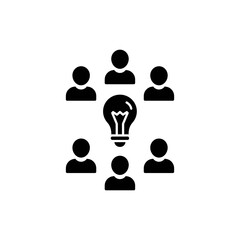 Group Around Lightbulb Representing Idea Brainstorming and Teamwork