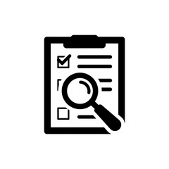 Magnifying Glass on Checklist Representing Task Focus and Completion