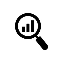Magnifying Glass with Bar Graph Representing Business Analysis and Focus