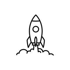 Rocket Startup Launch Growth Symbol for Business Innovation