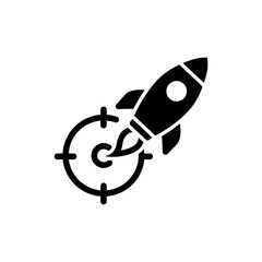 Rocket Inside Target Fast Success Icon for Goal Achievement