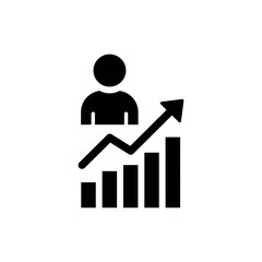 User on Top of Graph Representing Personal Growth and Achievement