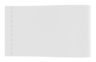 Blank white Clothing Label with Stitch Line. 3D rendering isolated on transparent background