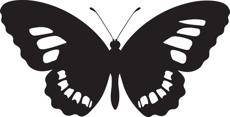 Butterfly silhouette vector illustration, butterfly silhouette icon vector isolated on white background