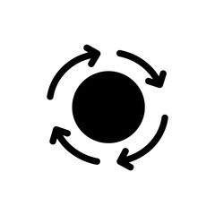 Coin Icon with Circular Arrows Symbolizing Financial Circulation