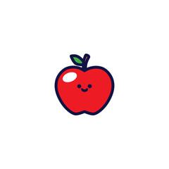 Kawaii Sticker Elements Apple Illustration