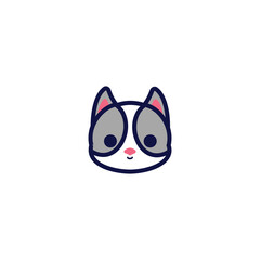 Kawaii Sticker Elements Cat Illustration