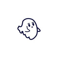 Kawaii Sticker Elements Ghost Illustration