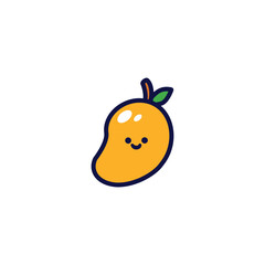 Kawaii Sticker Elements Mango Illustration