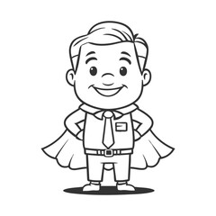 Obraz premium Happy Father's Day coloring book featuring father superheroes.
