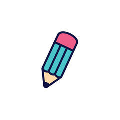 Kawaii Sticker Elements Pencil Illustration