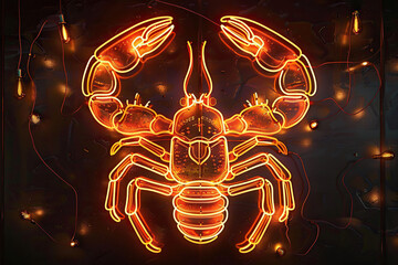 Abstract composition with concept of Scorpio zodiac sign symbol