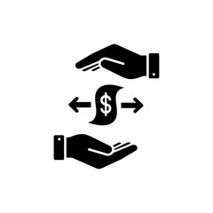 Two Hands Holding Money Flow Representing Cash Flow and Financial Management
