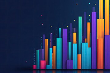 Obraz premium Vibrant Abstract Cityscape with Rising Geometric Forms