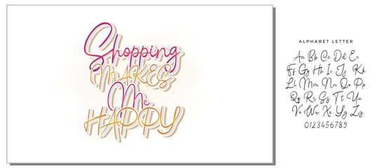 shopping makes me happy Letter quote
