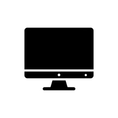 Flat Panel Monitor with Stand Icon for Office Setup