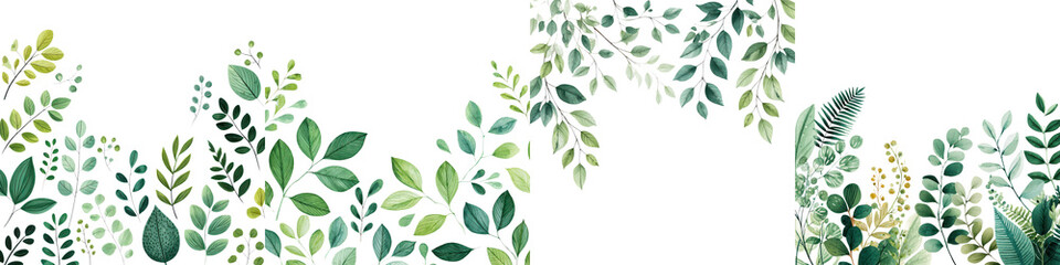 Naklejka premium Lush green foliage and leaves in natural setting