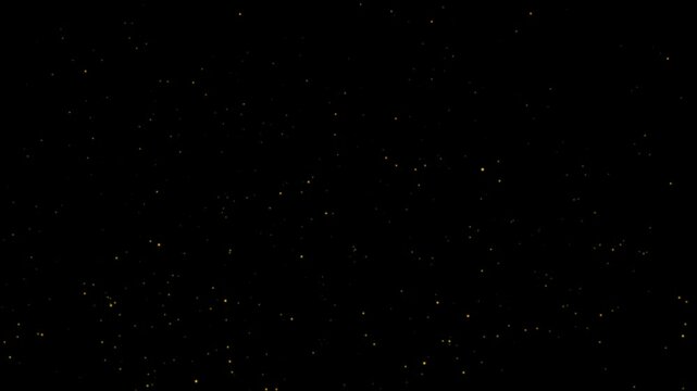 Yellow gold colored dust particles flying, flying gold particles animation with alpha channel