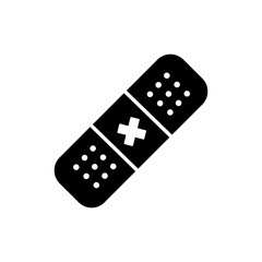 Cross Mark on Bandaid for Medical Treatment and Wound Care