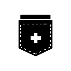 Fototapeta premium Cross Sign on Shirt Pocket for Medical Identification