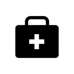 First Aid Box with Handle Icon for Emergency Medical Kit Design