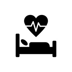 Heartbeat Symbol Above Bed for Health Monitoring
